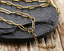 Waterproof 18K Gold PVD Plated Stainless Steel Paperclip Chain, 18" Finished w/ 2" extender, 11x4mm links