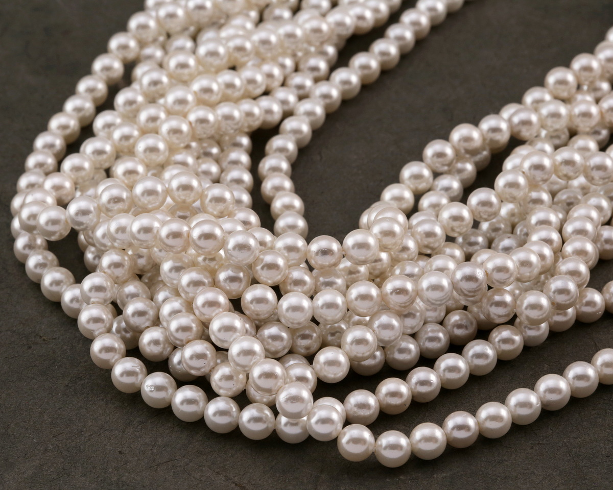 Pearly White Shell Pearl Round 6mm