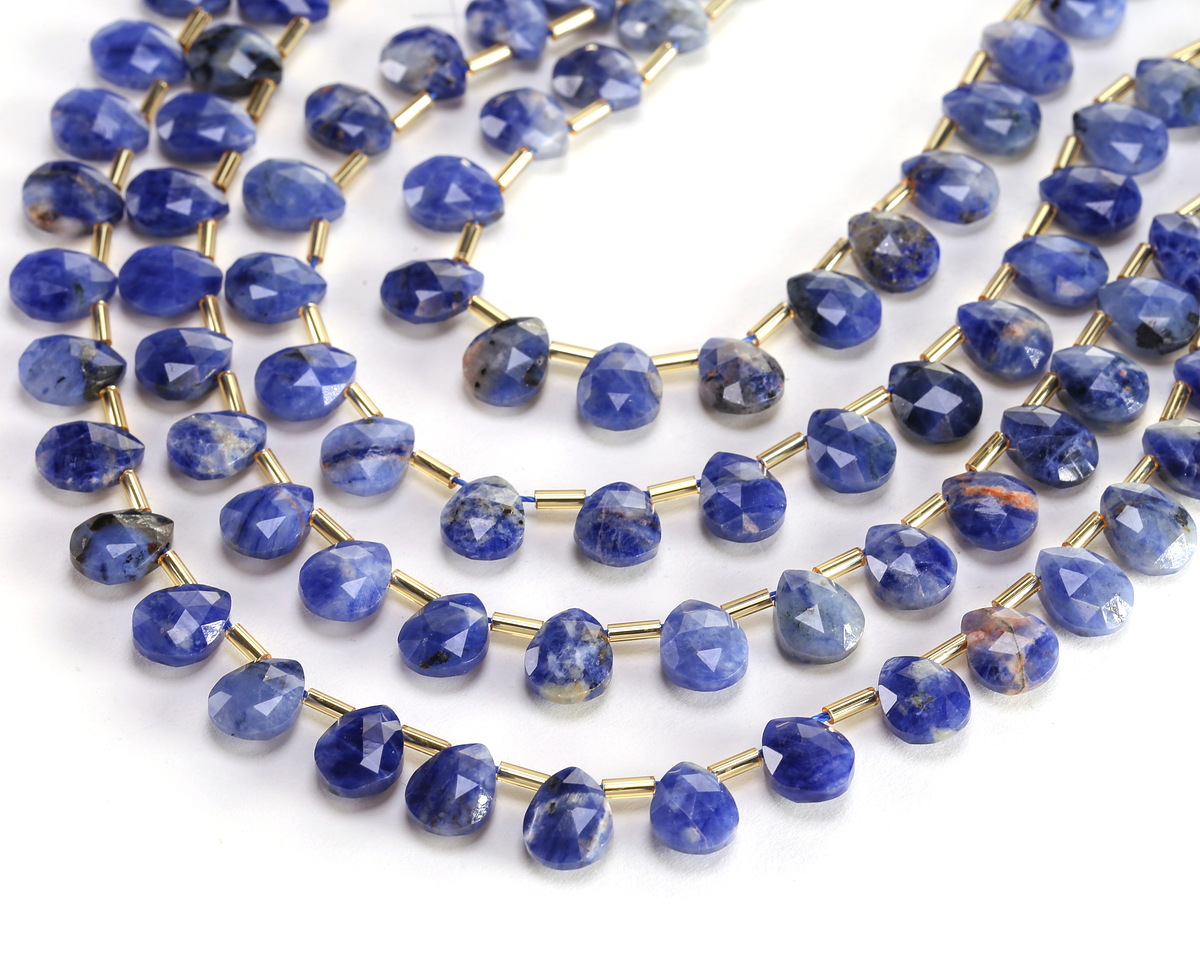 Sodalite Microfaceted Teardrop 8x10mm