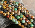 Czech Glass Opaque Multi Color Mix Picasso Fire Polished Round 8mm
