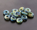 Unicorne Beads Glass Deep Lagoon Donut 4-6x9-11mm