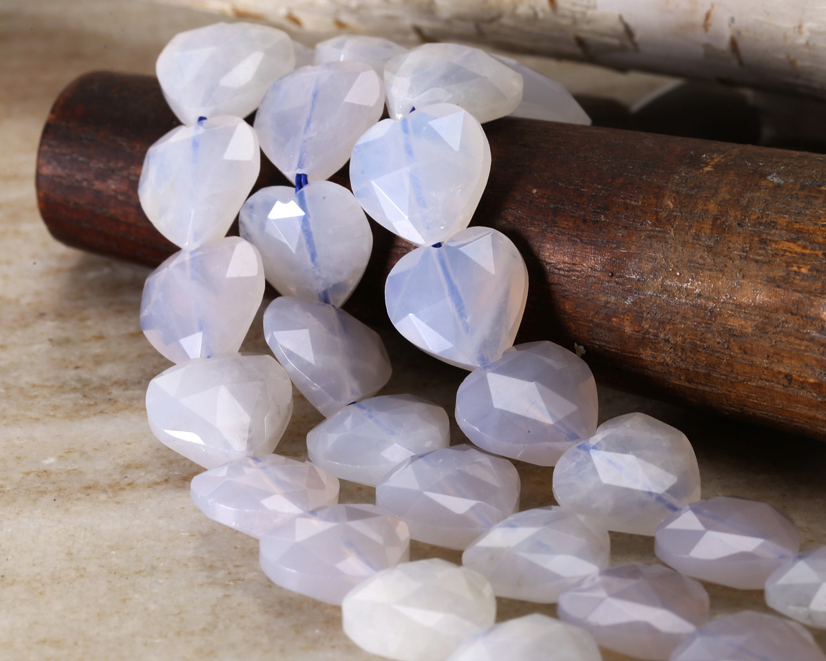 Blue Rose Quartz Faceted Heart 14mm
