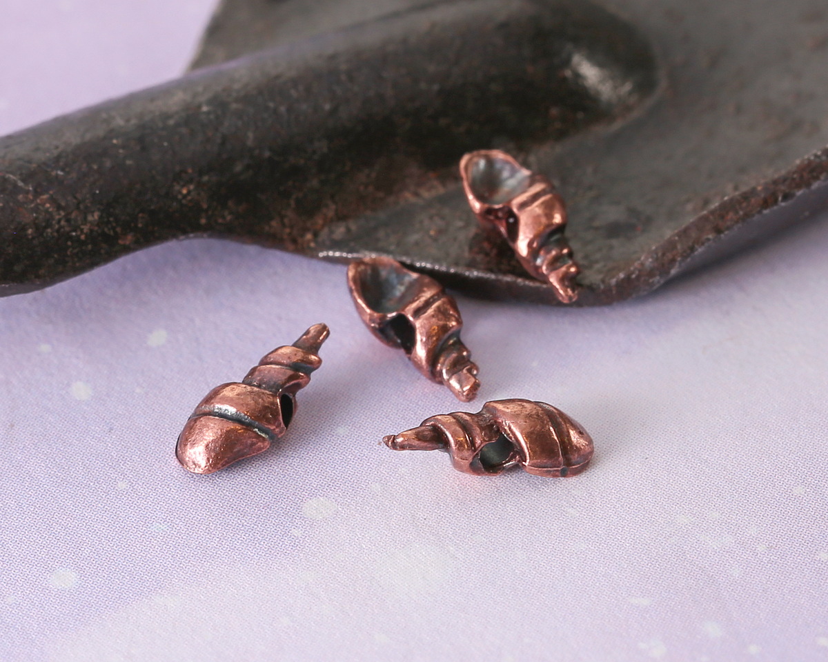 Mykonos Antique Copper (plated) Mini Cerith Shell 4x10mm