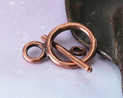 Mykonos Antique Copper (plated) Toggle Clasp 21x14mm, 21mm Bar