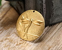 Vintaj Solid Brass Dragonfly Pond Coin 27mm