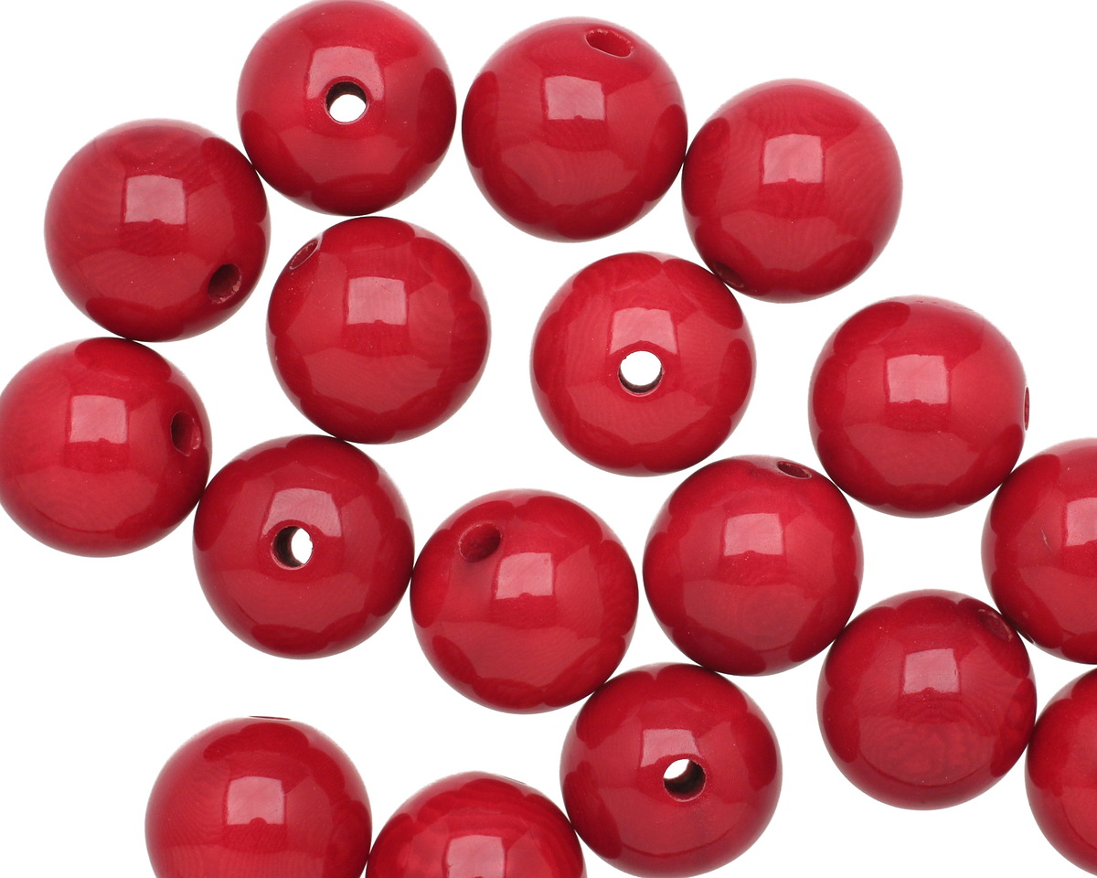 Tagua Nut Red Round 16mm