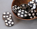 African Batiked Bone Polka Dot Tile 19-22x20-23mm