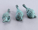 Mykonos Copper (plated) Patina Tibia Shell Charm 12x27.5mm