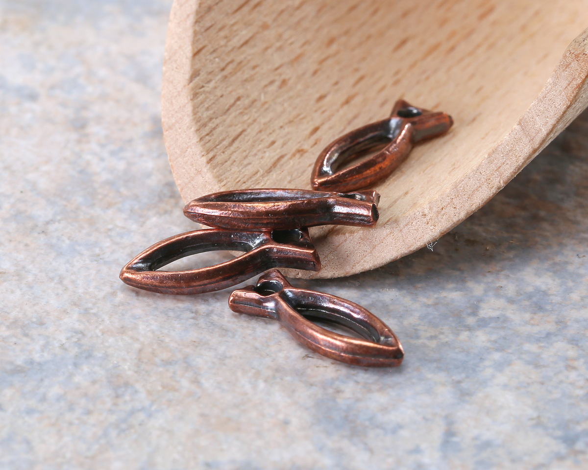 Mykonos Antique Copper (plated) Openwork Fish Focal 6x15mm