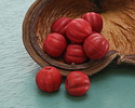 African Glass (Tanzania) Red Melon 14x15mm