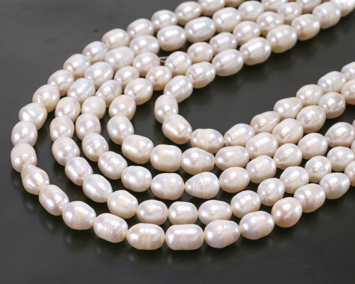 Pearly White Freshwater Rice Pearl 9-10mm
