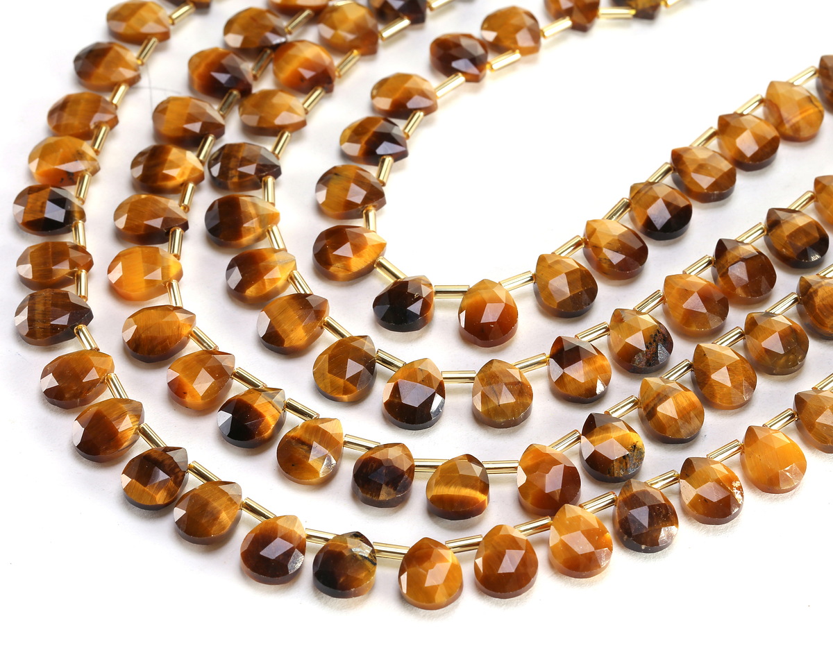 Tiger Eye Microfaceted Teardrop 8x10mm