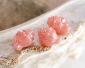 Czech Glass Pink Opal w/ Pearl Luster Murex Shell 15x12mm