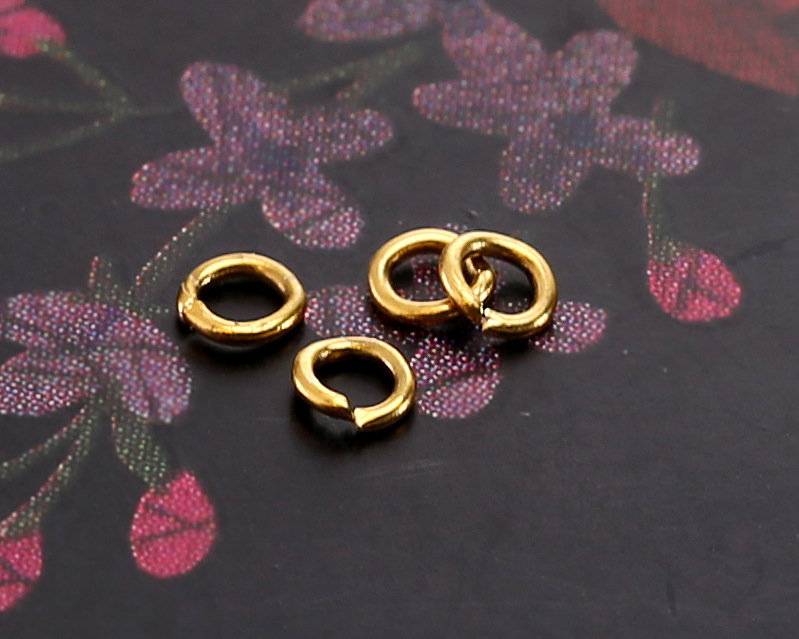 Waterproof 18K Gold PVD Plated Stainless Steel Jump Ring 3mm, 22 gauge