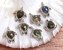 Labradorite (A) w/ Silver Finish Sea Turtle Focal 15x19mm