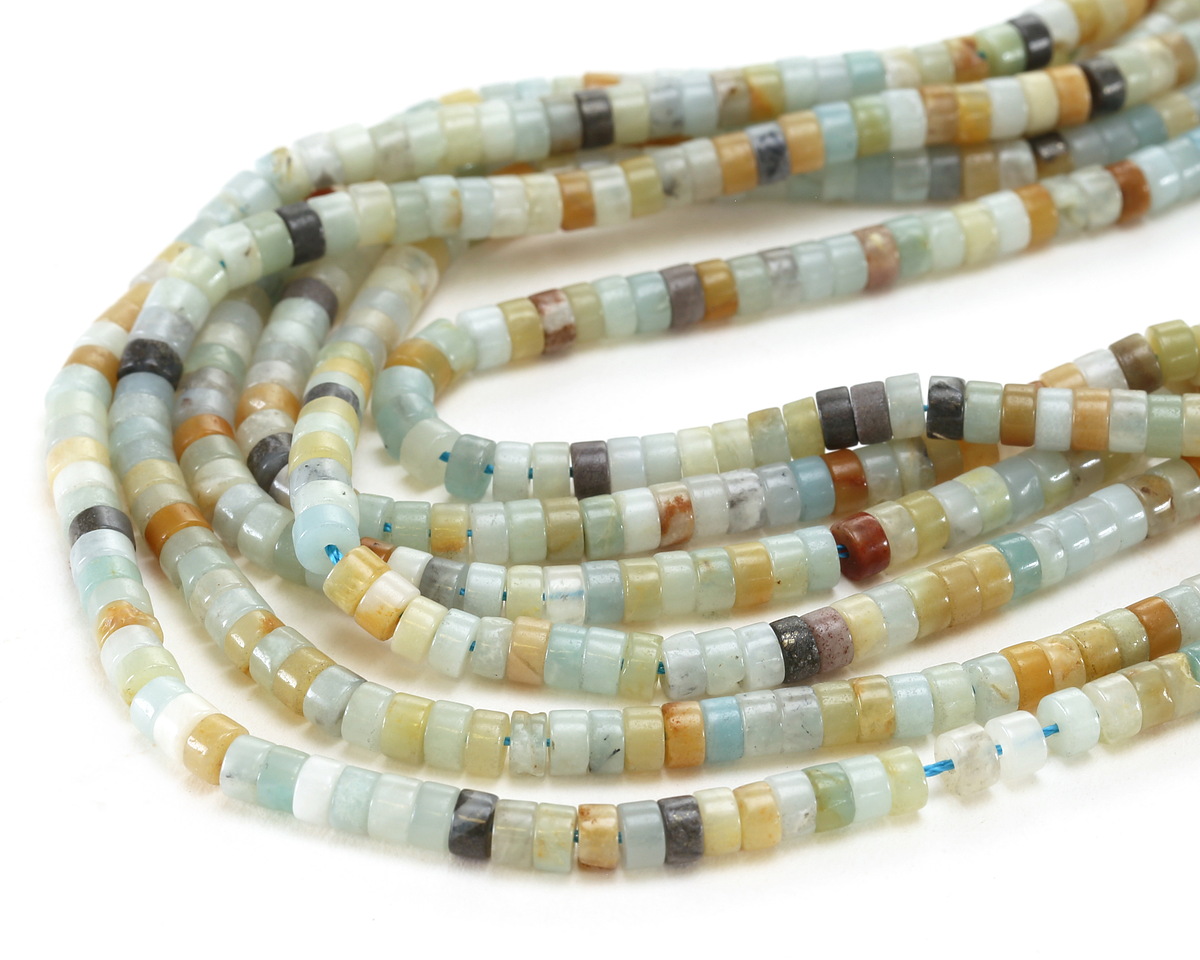 Black Gold Amazonite Heishi 2.5x4mm