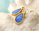 24K Gold (Plated) Transparent Sapphire Resin Drop Focal 8x15mm