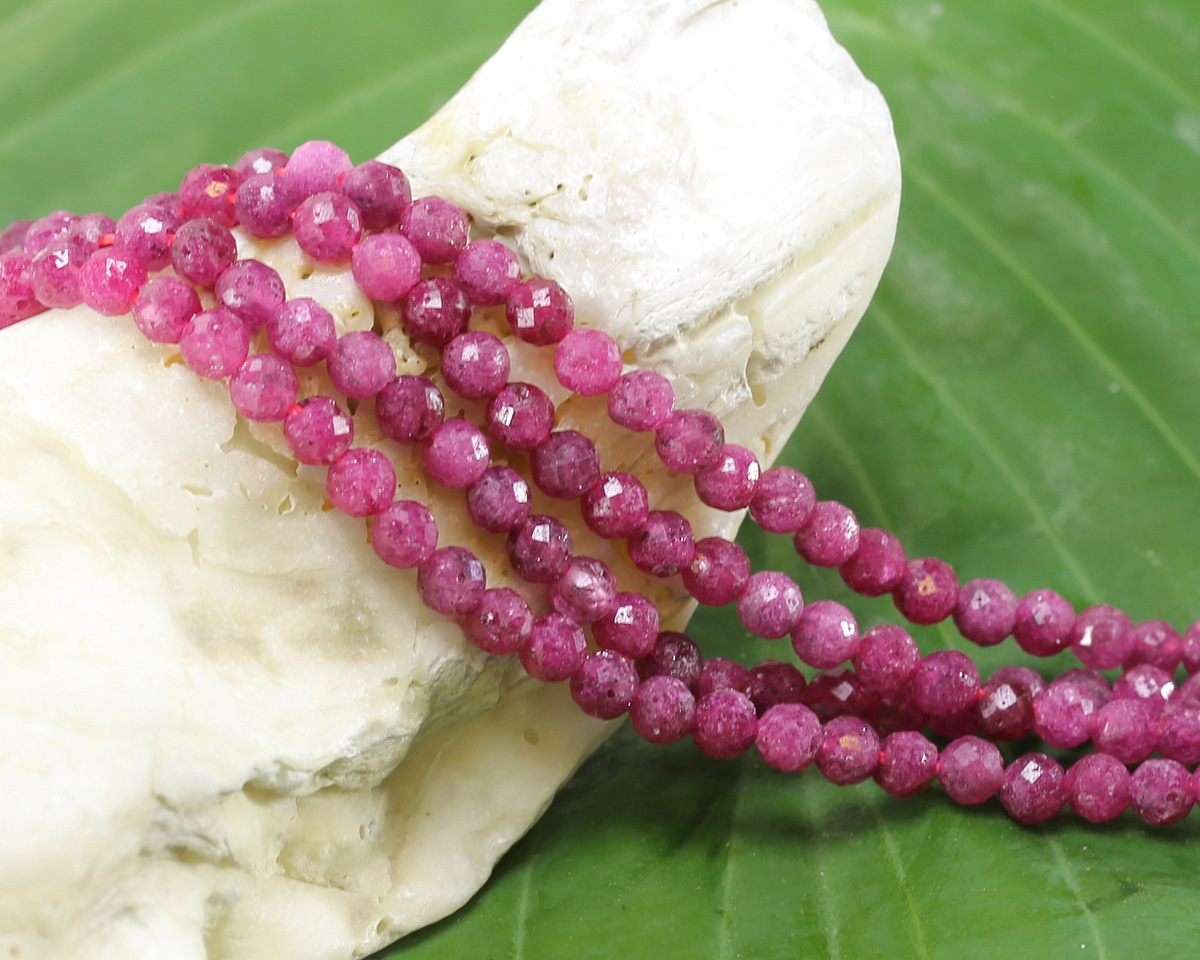 Ruby (A) Microfaceted Round 3mm