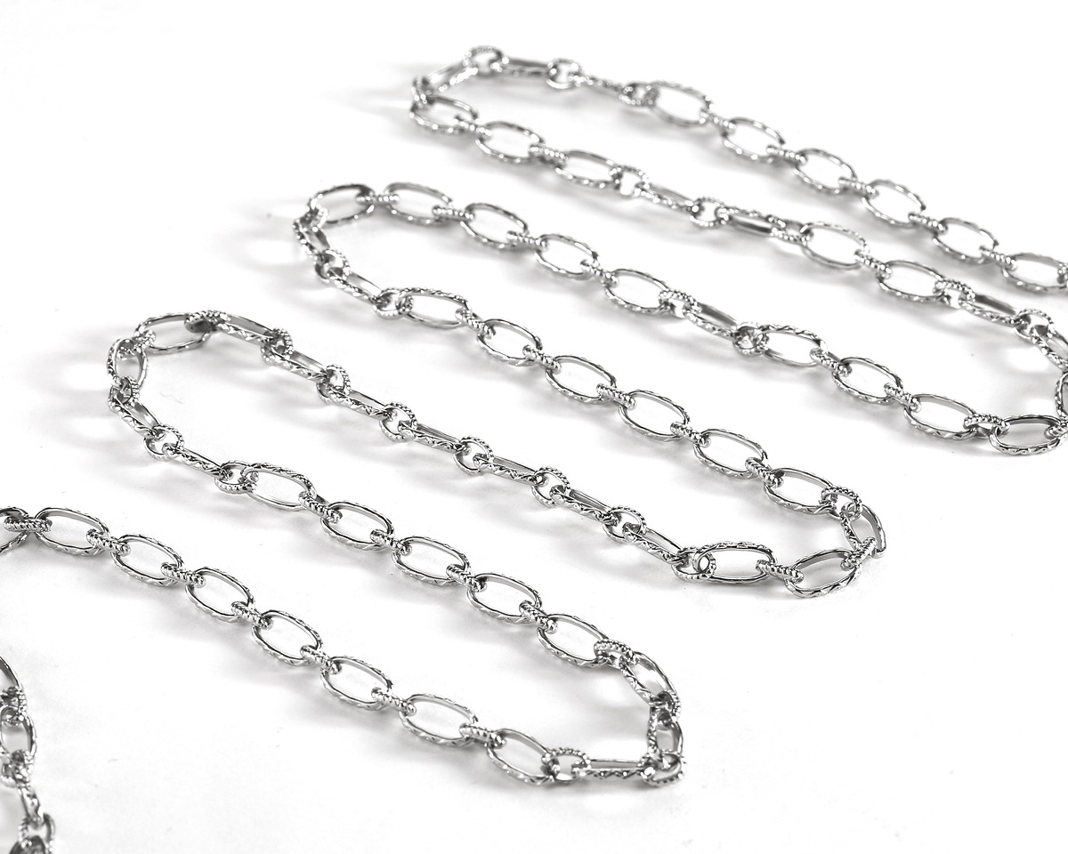 Stainless Steel 1:1 Textured Cable Chain, 25ft Spool