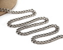 Antique Silver Finish Etched Large Parallel Curb Chain
