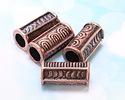 Mykonos Antique Copper (plated) Fancy Barrel (Large Hole) 30x15mm