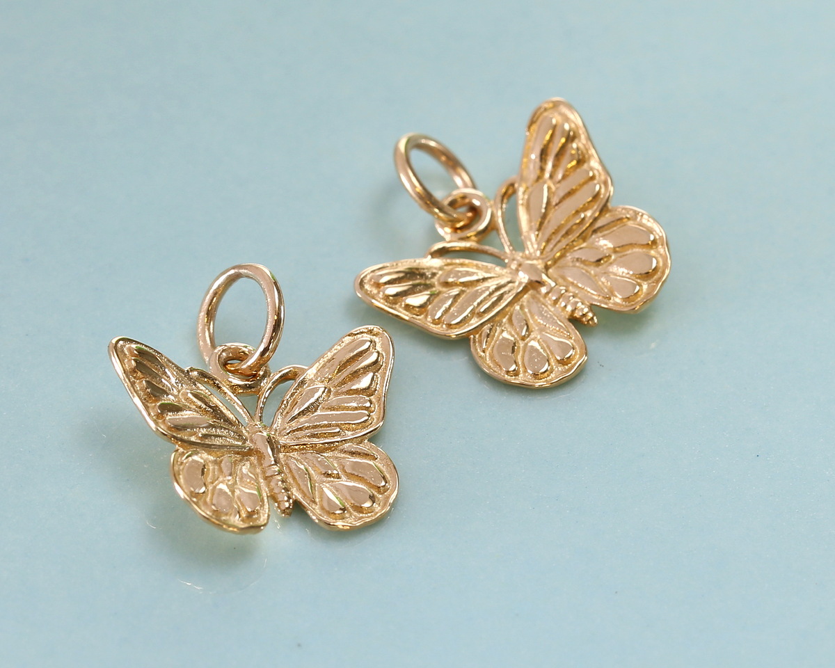 Nina Designs Bronze Monarch Butterfly Charm 14x13mm