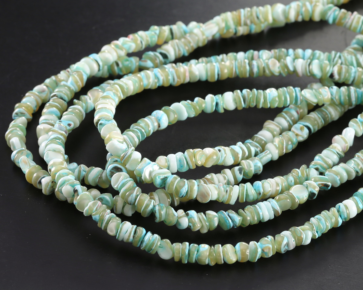 Sea Green Turbo Shell Irregular Heishi 5mm