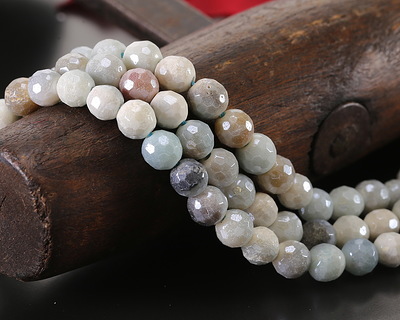 Black Gold Amazonite w/ Pearl Luster Faceted Round 6mm