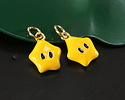 18k Gold (plated) Yellow Enamel Happy Star Focal 9.5x12mm