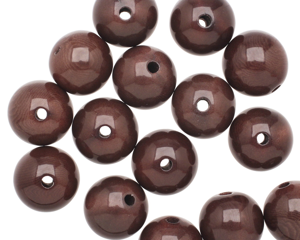 Tagua Nut Dark Brown Round 16mm