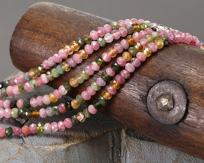 Tourmaline (A) Faceted Rondelle 2x3mm