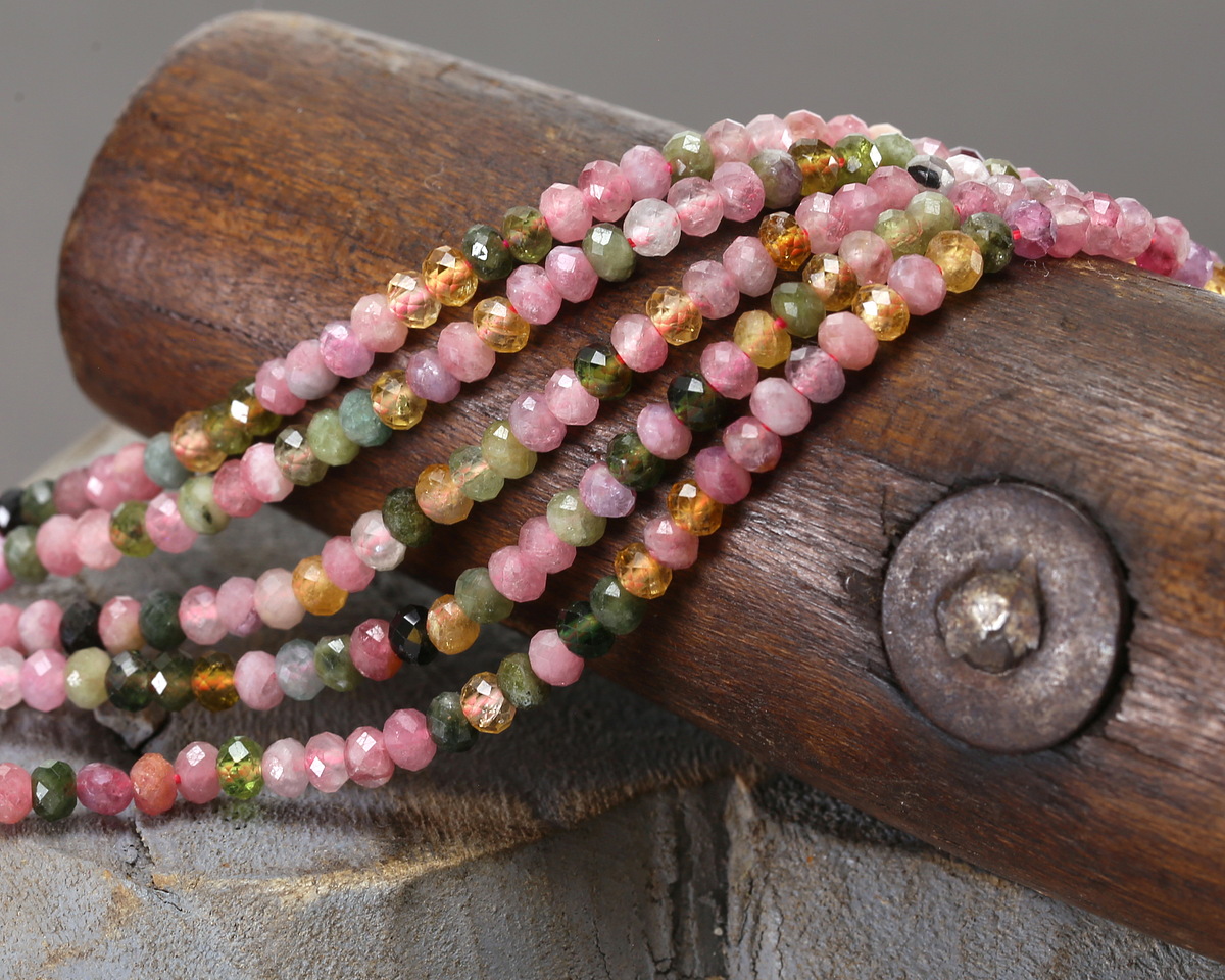 Tourmaline (A) Faceted Rondelle 2x3mm