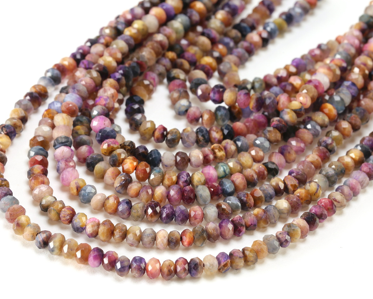 Honey Tiger Eye Multi-Color (dyed) Faceted Rondelle 2x4mm