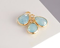 Sky Blue Opal Crystal Teardrop in Gold Finish Bezel 6.5x11.8mm