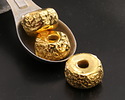 Mykonos Metalized Ceramic Gold Textured Donut 11x20mm