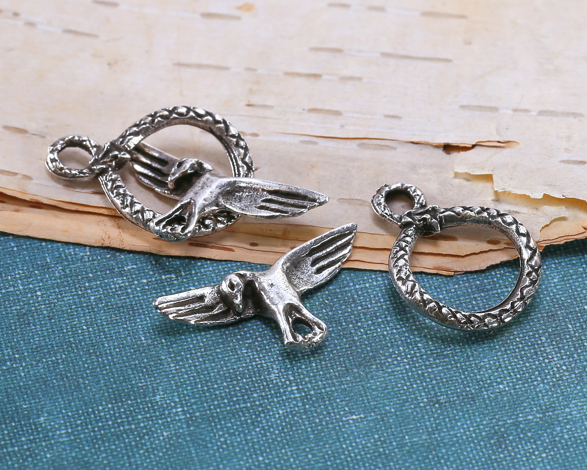 Mykonos Antique Silver (plated) Duality Toggle Clasp 14.5x20mm, 22mm Bar
