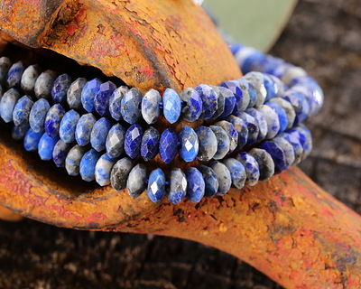 Sodalite Faceted Spacer Rondelle 2x5mm