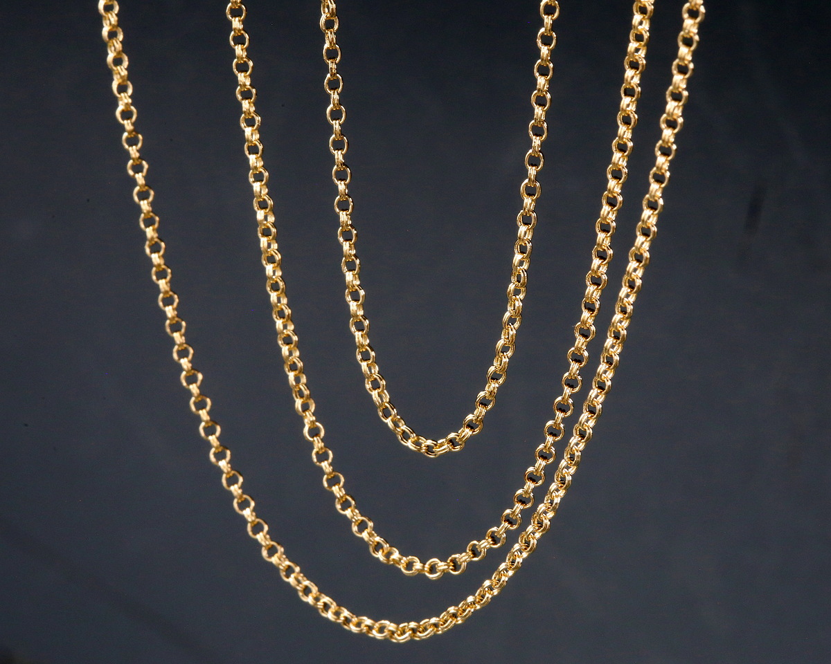Hamilton Gold (plated) Tiny Double Rollo Chain, 5' Package