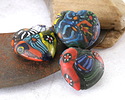 Vintage India Millefiori Heart Focal Bead 28-30mm