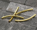 Gold (plated) Shallow Curve Noodle Bead 60x11mm