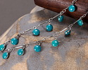 Zola Elements Silver Finish Bar Chain w/ Enamel Turquoise Coin Charm