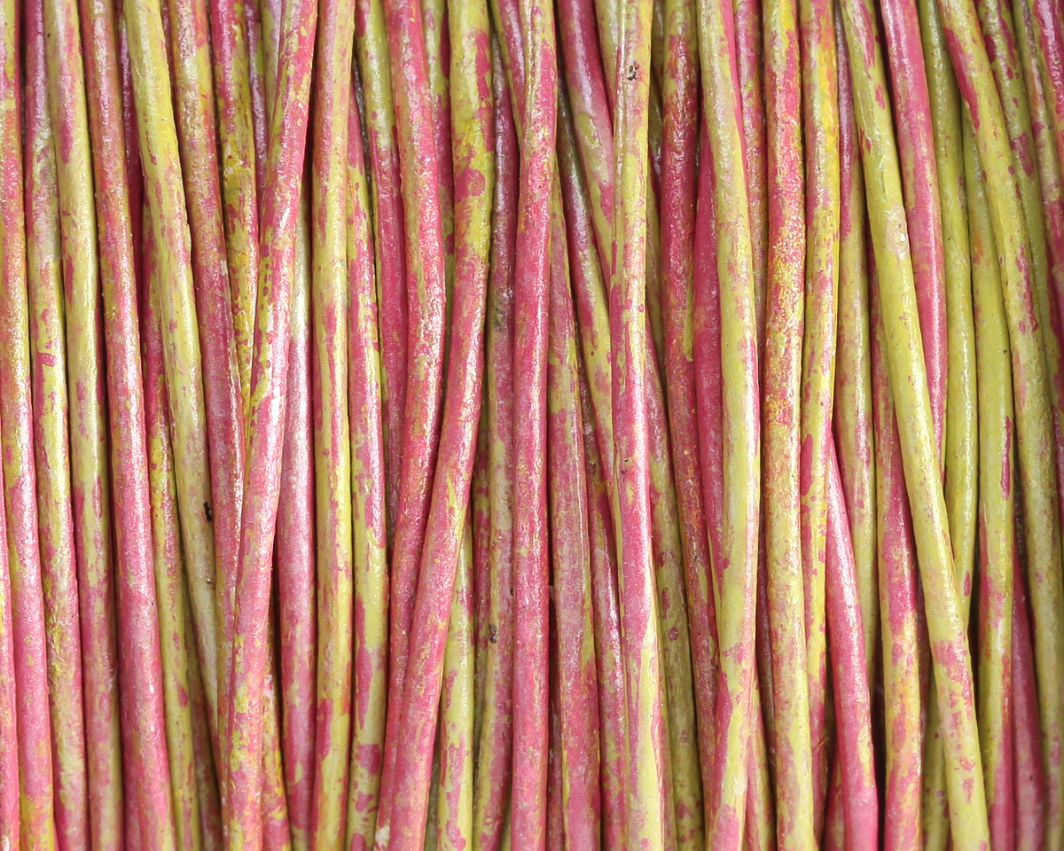 Party Pink Round Leather Cord 1.5mm