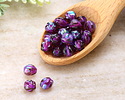 Czech Glass Amethyst AB w/ Purple Wash Faceted Melon Round 6mm