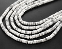 White Howlite Microfaceted Heishi 3x6mm