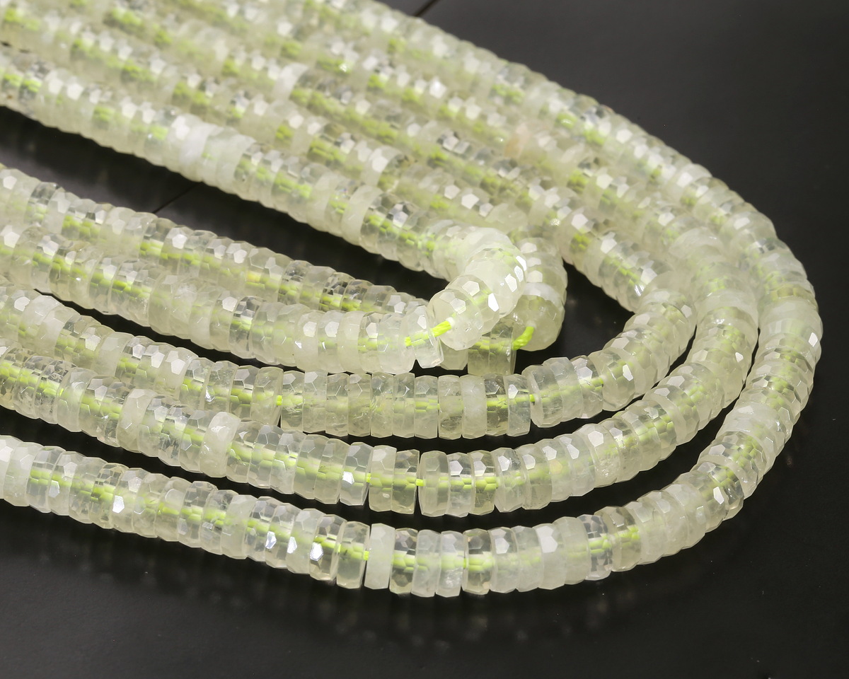 Lemon Quartz Microfaceted Heishi 2x6mm
