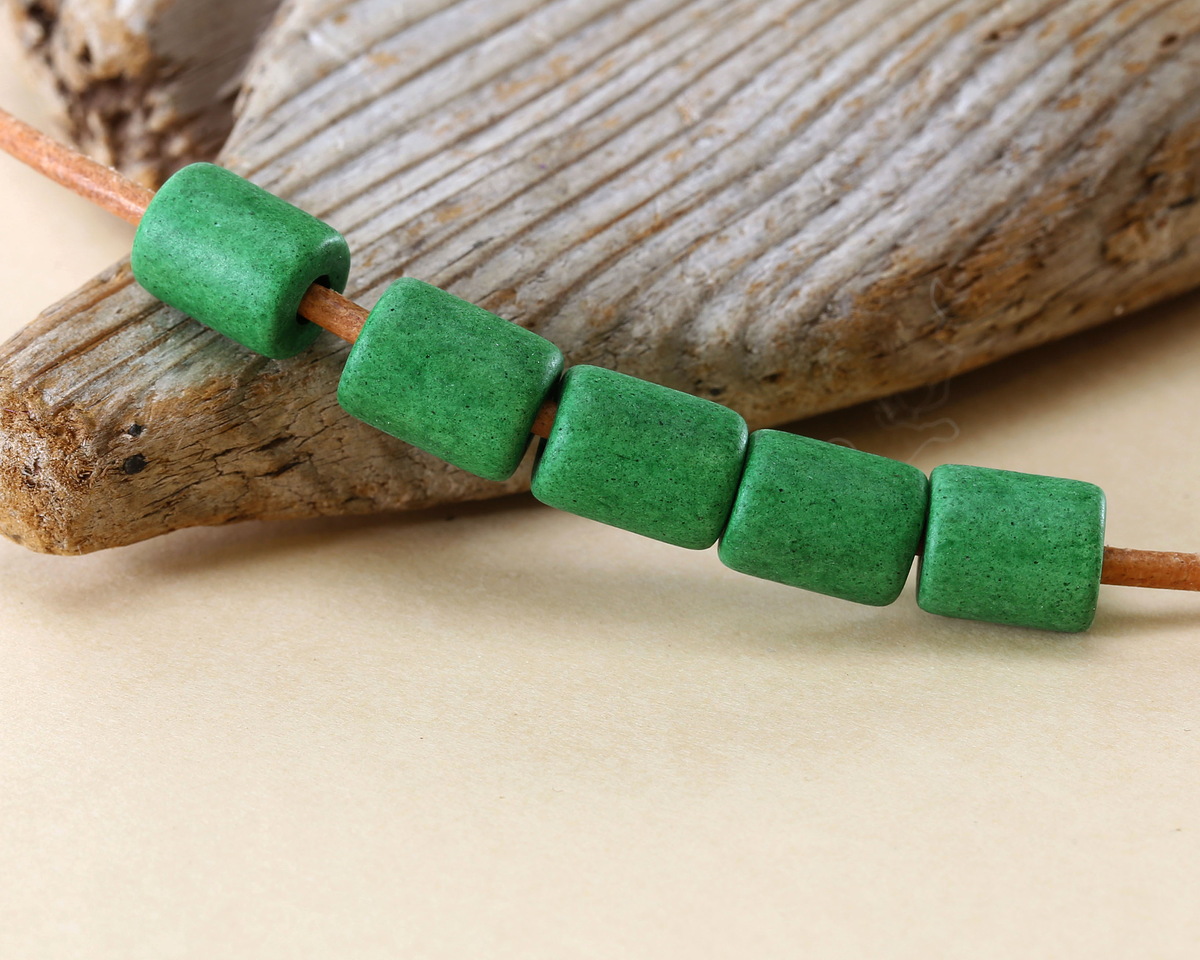 Mykonos Ceramic Kelly Green Tube Spacer 9-10x8mm