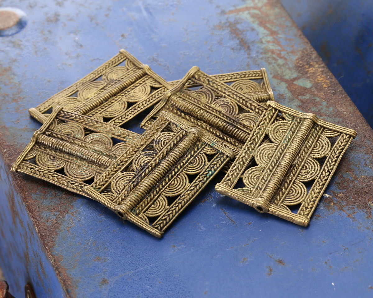 African Brass (Baule Tribe, Ivory Coast) Rectangle Focal 37x27-29mm