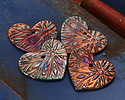 Xaz Raku Flash Starburst Heart Focal 44-46x37-39mm