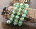 Czech Glass Peruvian Blue Opal w/ Antique Gold Flecks Chandelier Cut 8mm