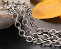 Antique Silver Finish Etched Large Double Cable Chain